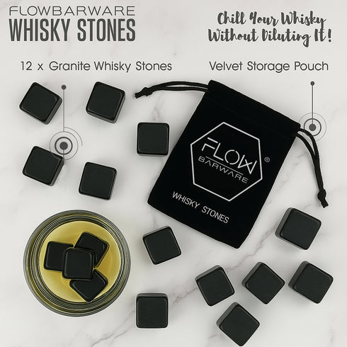 12 x Granite Whiskey Stones