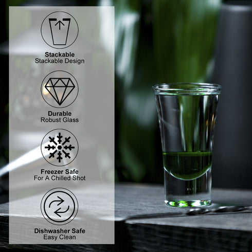 12x Shot Glasses 50ml - Clear