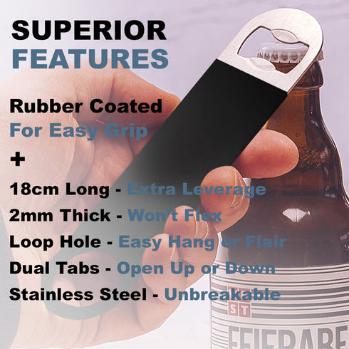 Bar Blade Bottle Opener - Set Of 4 Black