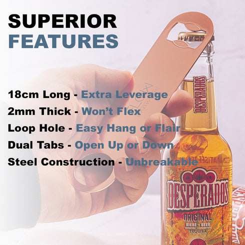 Copper Bar Blade Bottle Opener - Set of 4