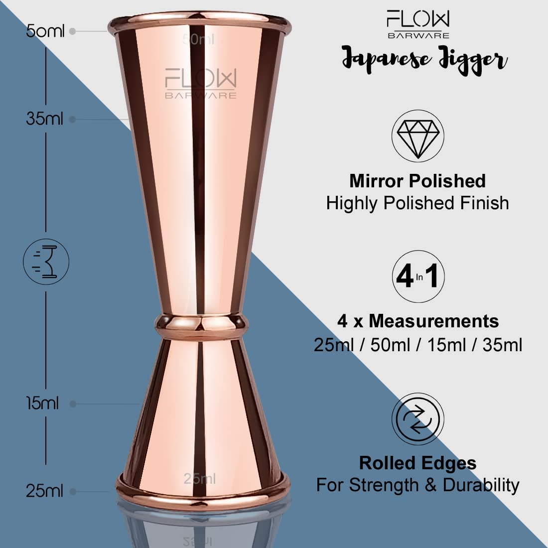 Copper Measuring Jigger - The Fynoderee Distillery