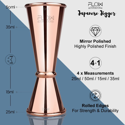 Copper Jigger Spirit Measure 25ml 50ml