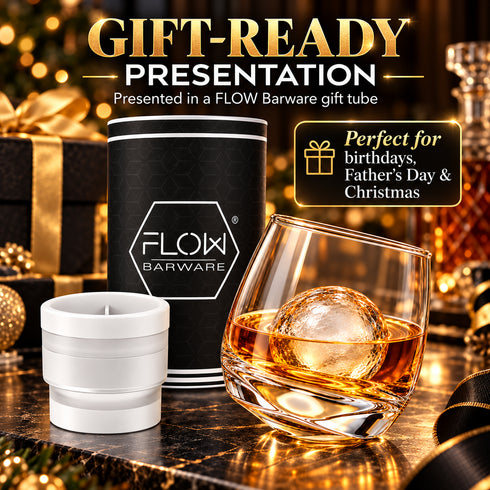 Rocking Whisky Glass & Ice Ball Mould Gift Set