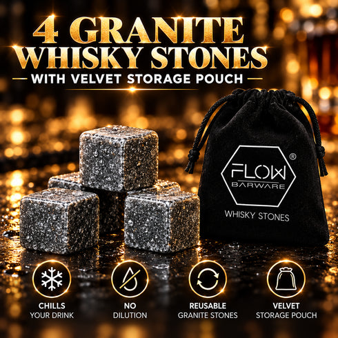Rocking Whisky Glass & Whiskey Stones Gift Set