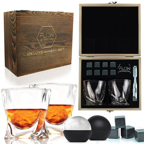 Twist Whisky Glasses & Stones Box Set