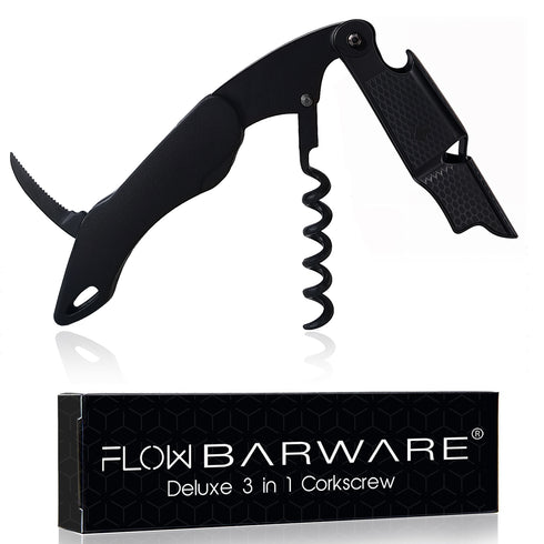 Waiter's Friend Corkscrew Wine Opener & Bottle Opener - Black