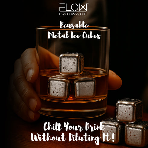 Stainless Steel Reusable Ice Cubes - Set Of 10