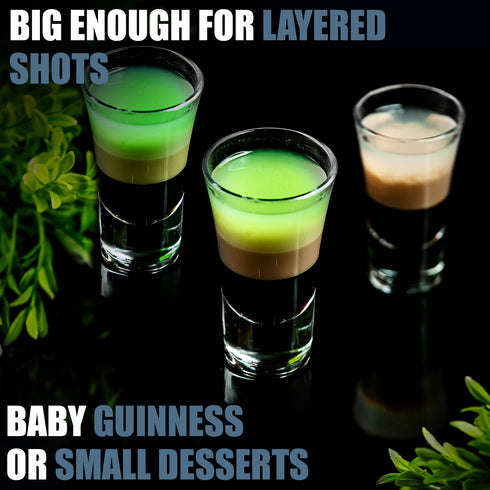 50ml Shot Glasses Coloured Base Set of 6