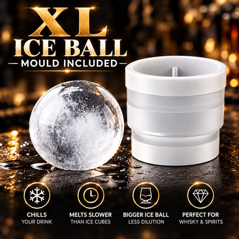 Rocking Whisky Glass & Ice Ball Mould Gift Set