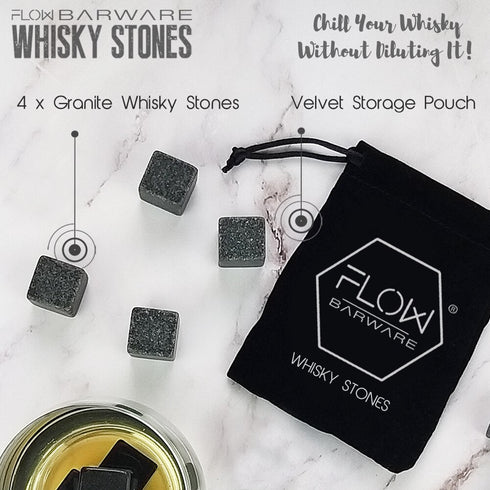 Rocking Whisky Glass & Whiskey Stones Set