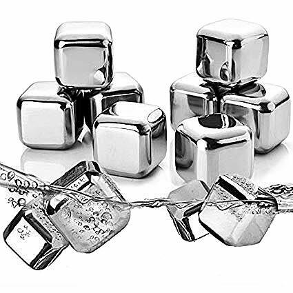 Stainless Steel Reusable Ice Cubes - Set Of 10