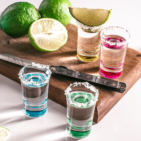 50ml Shot Glasses Coloured Base Set of 6