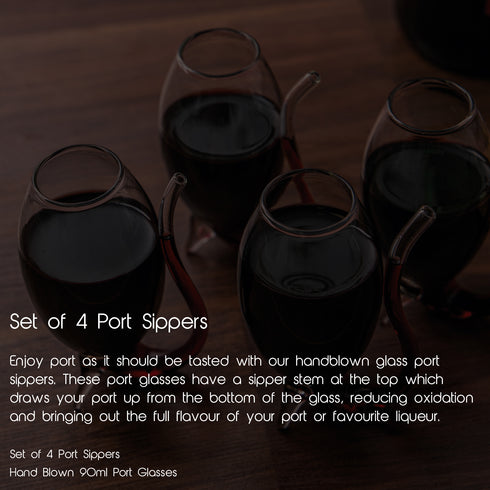 Set of 4 Glass Port Sippers