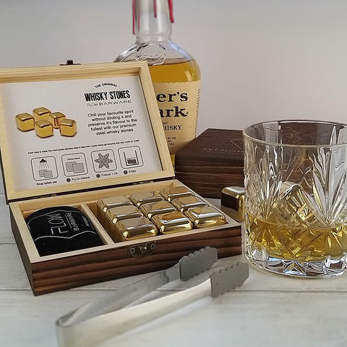 Gold Whisky Stones Gift Set