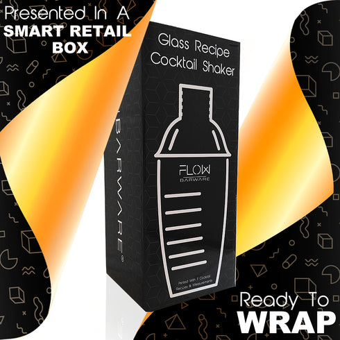 FLOW Glass Cocktail Shaker with Recipes