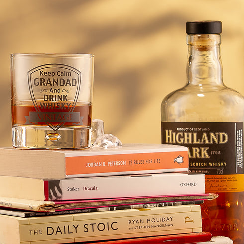 Whisky Glass - Keep Calm Grandad & Drink Whisky