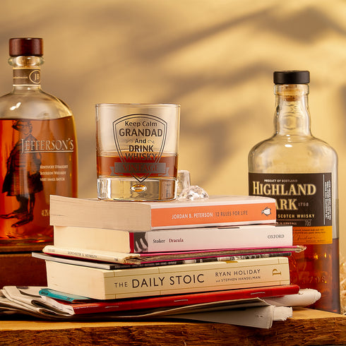 Whisky Glass - Keep Calm Grandad & Drink Whisky