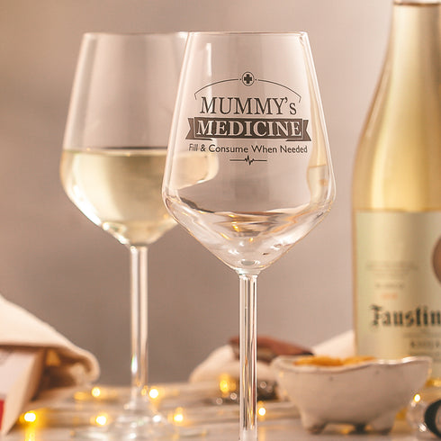 Mummy's Medicine Wine Glass