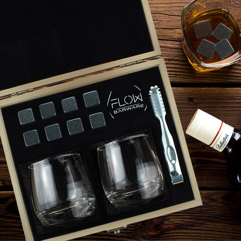 Rocking Whisky Glasses & Stones Box Set