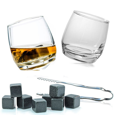 Rocking Whisky Glasses & Stones Box Set