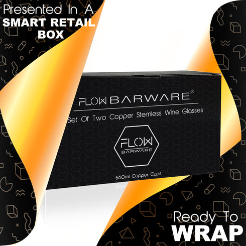 Stemless Copper Wine Glasses Set of 2