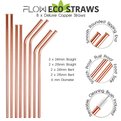 Copper Metal Drinking Straws