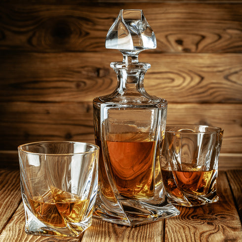 Twist Whisky Decanter, Glasses & Whisky Stones Box Set