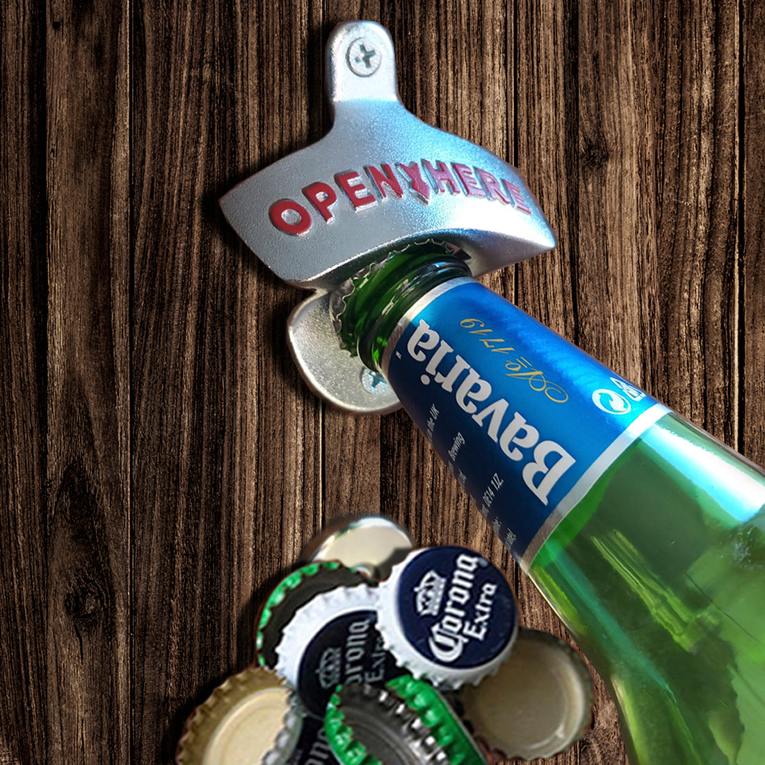 Wall Mounted Bottle Opener & Bottle Top Catcher FLOW Barware®