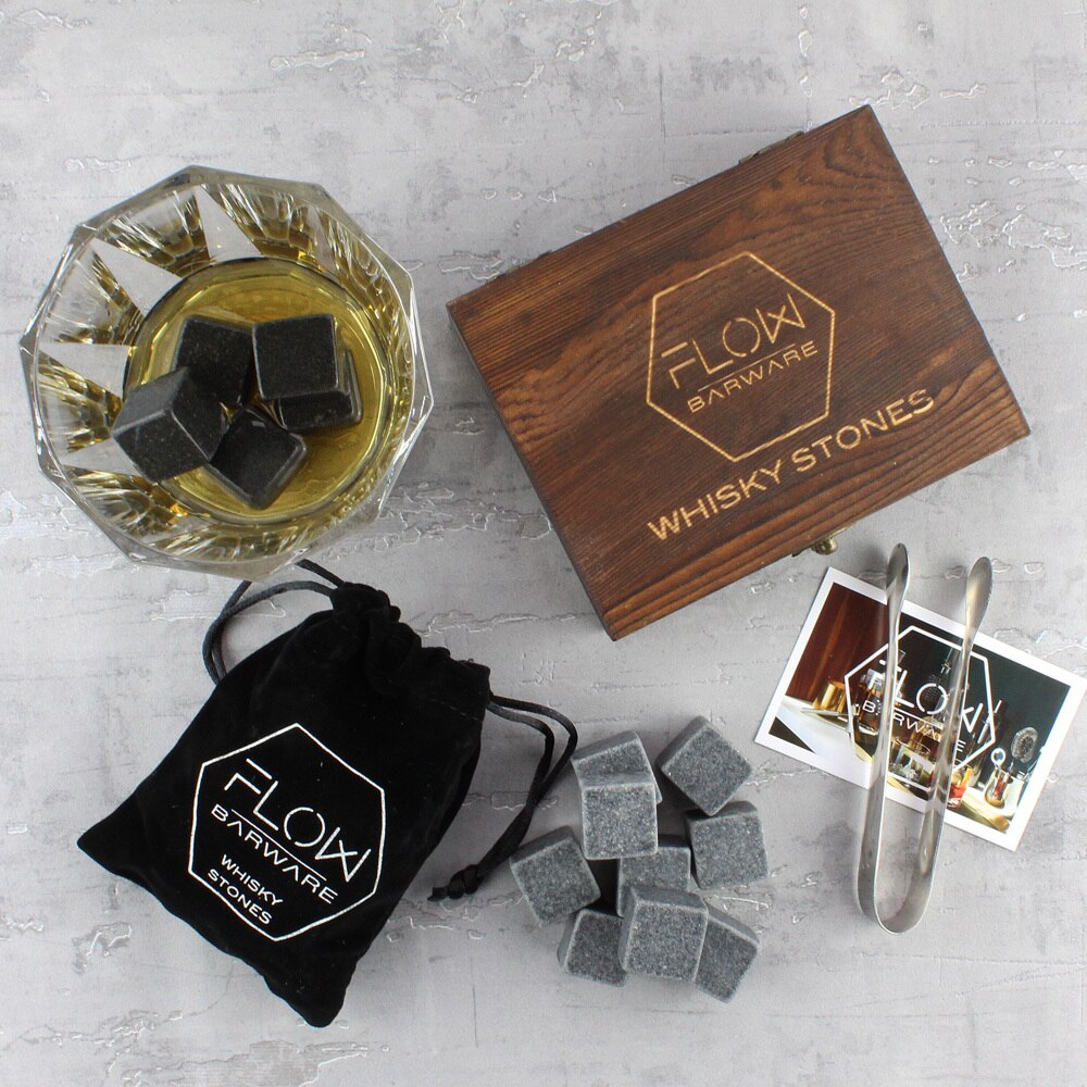 Whisky Stones Gift Set, Granite Stone Ice Cubes – FLOW Barware®
