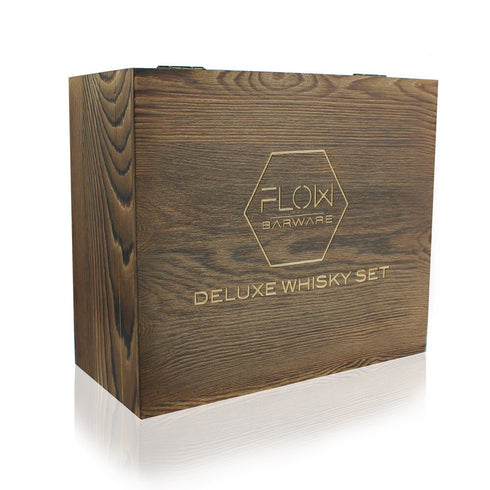 Classic Crystal Whisky Glasses & Stones Box Set