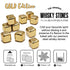 Gold Reusable Ice Cubes - Set Of 10