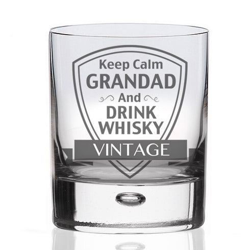 Whisky Glass - Keep Calm Grandad & Drink Whisky