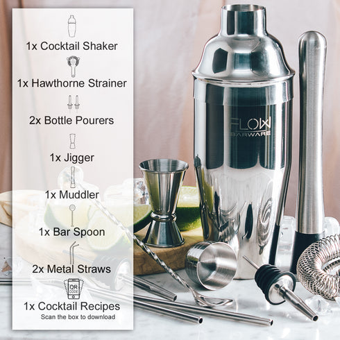 Cocktail Shaker Set - 10 Piece