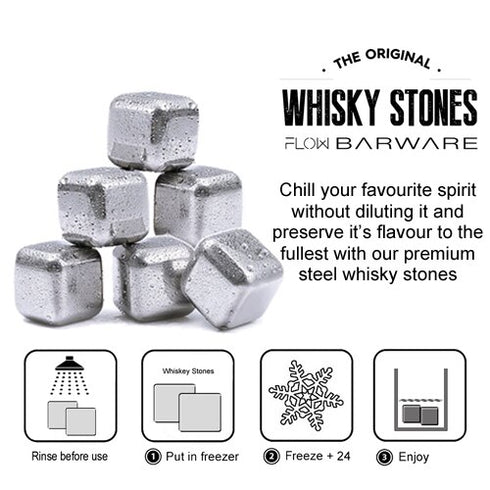 Stainless Steel Whiskey Stone Cubes - Set Of 6