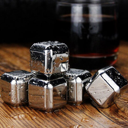 Stainless Steel Whiskey Stone Cubes - Set Of 6