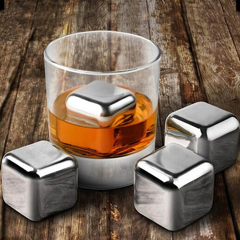 Stainless Steel Whiskey Stone Cubes - Set Of 6