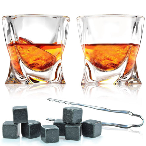 Twist Whisky Glasses & Stones Box Set