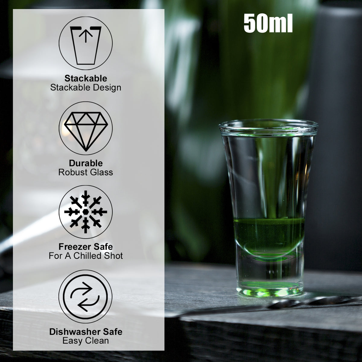 50ml Shot Glasses Coloured Base Set of 6 – FLOW Barware®