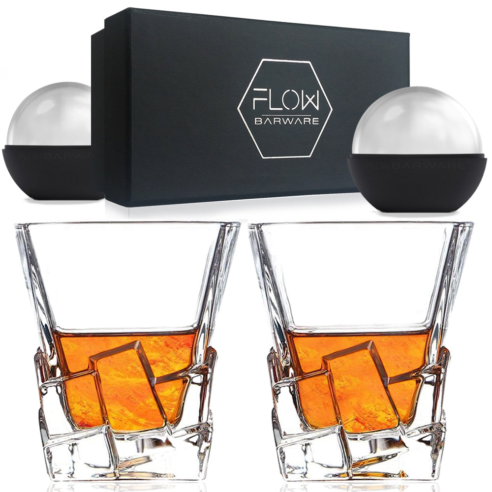 Almagic whiskey glass sets for men gift,two 12-ounce whiskey glasses / 9 whiskey stones ＆ Velvet Bag,for Scotch Cocktail Rum,Unique Gift ＿並行輸入品 Подарочный набор Almagic Whisky Stone Glass Set (стаканы для виски