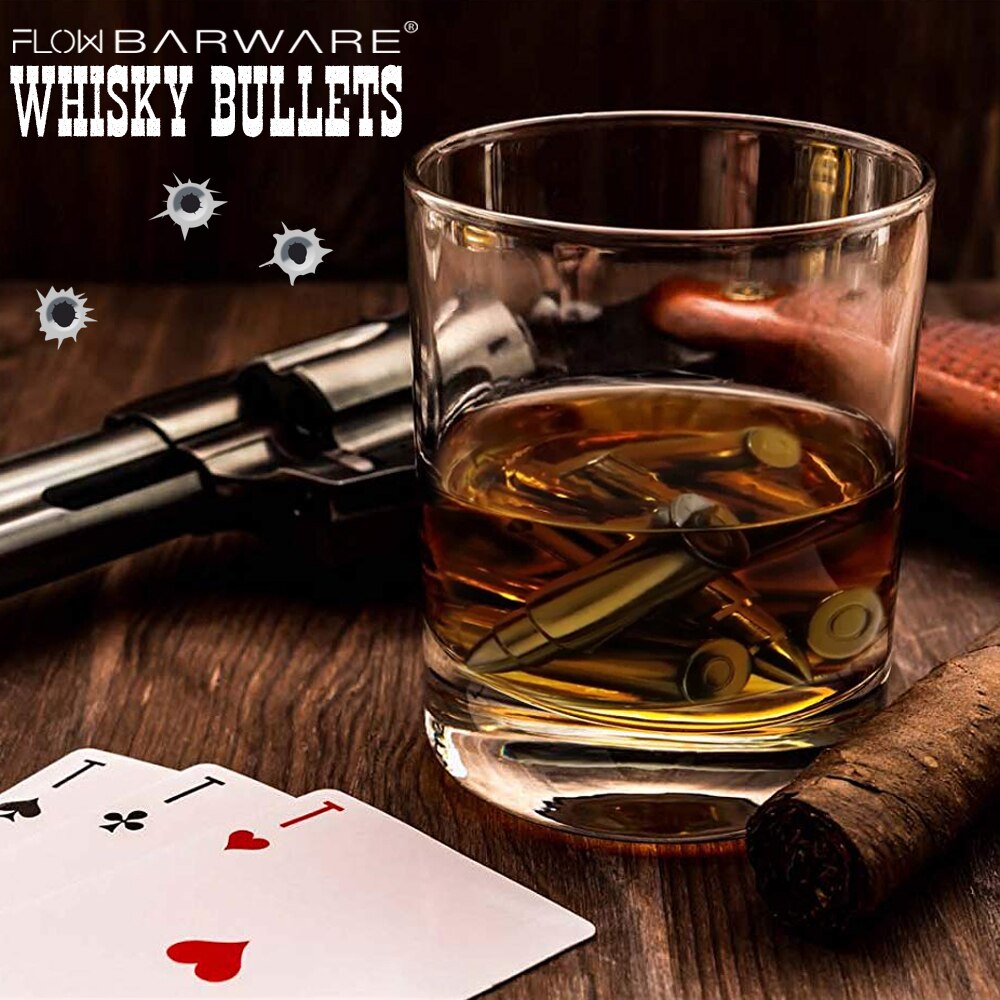 XL GOLD Whisky Bullets | Reusable Bullet Ice Cube Whisky Stones – FLOW ...