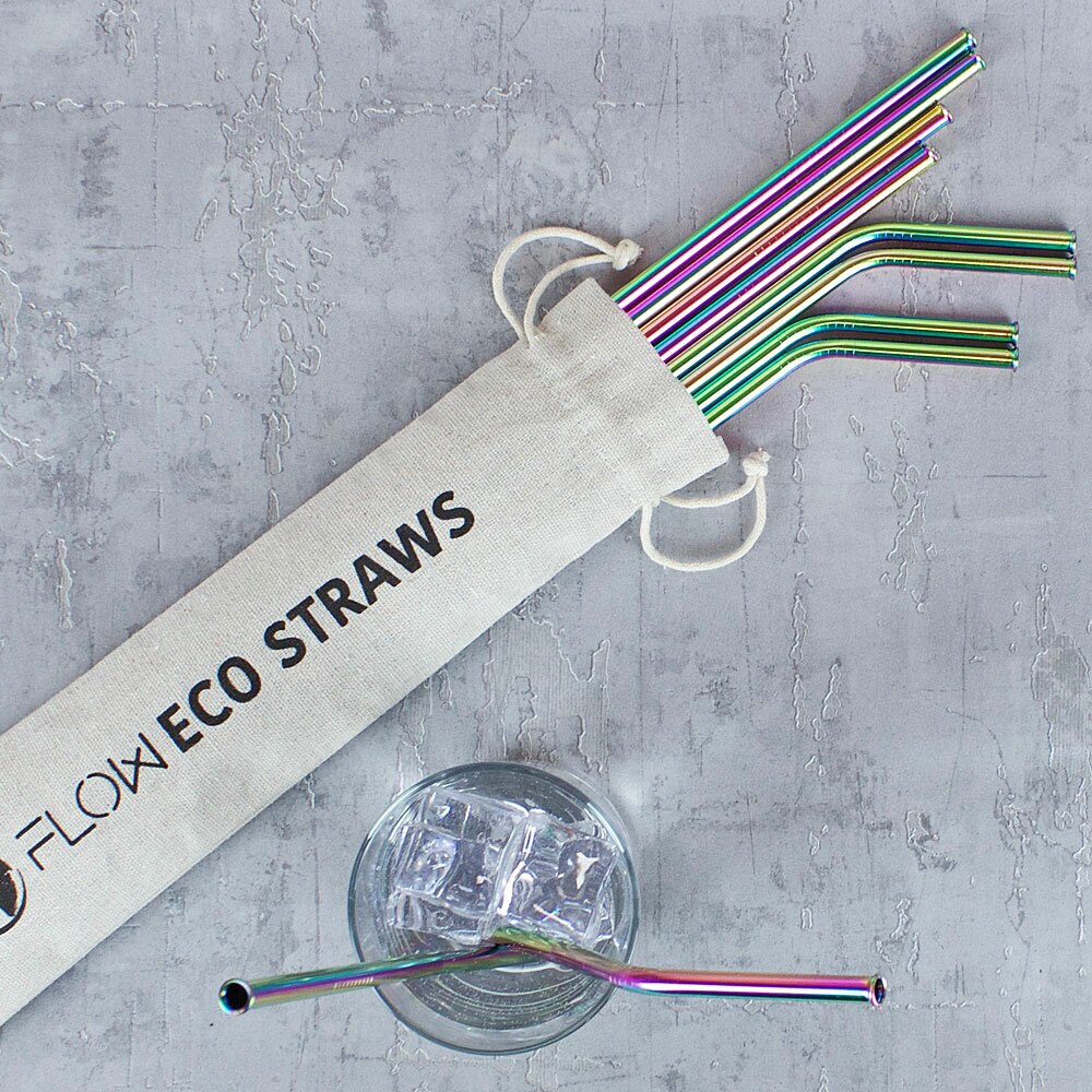 Rainbow Metal Drinking Straws – FLOW Barware®