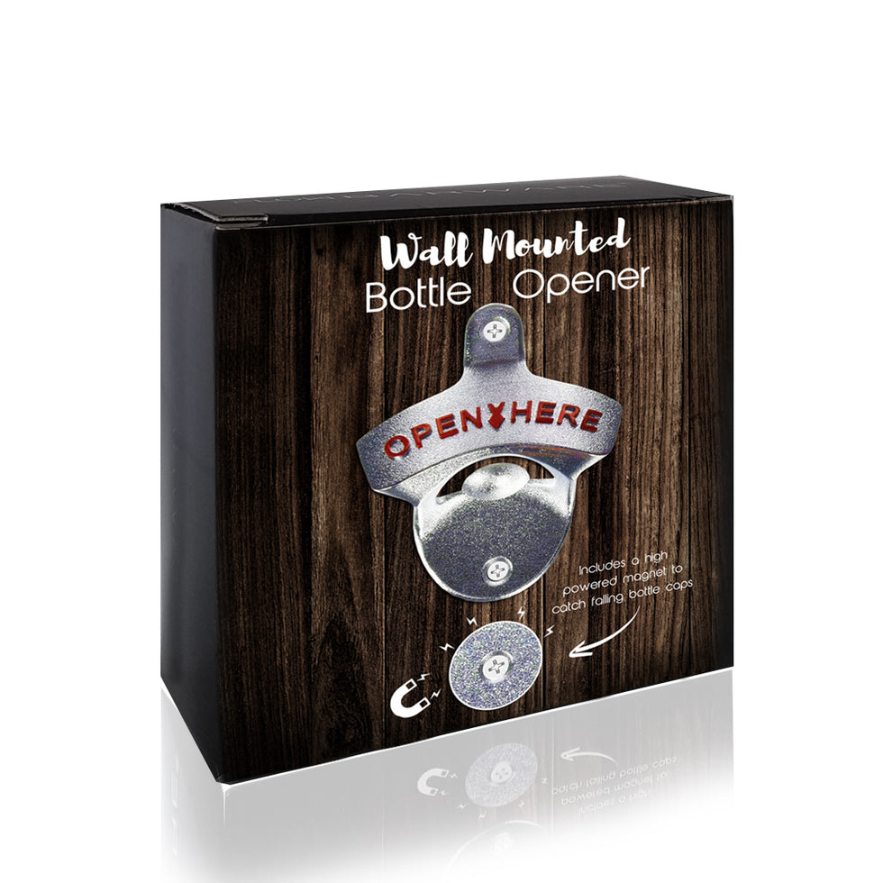 Wall Mounted Bottle Opener & Bottle Top Catcher FLOW Barware®